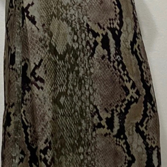 Mango Suit Snake Print V-Neck Cross Low Back Sleeveless Maxi Dress Size 10 - Picture 9 of 11